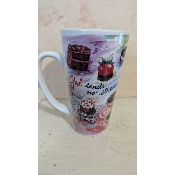 "God Sends No Stress That Chocolate & Prayer Cant Handle" Ceramic Coffee Mug - Picture 3 of 7